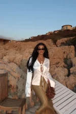 White Tie Front Shirt - Image 2