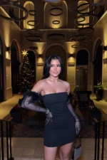 Cotton night black dress for ladies