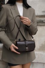 Alina Buckle Crossbody Bag - Brown