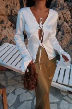 White Tie Front Shirt