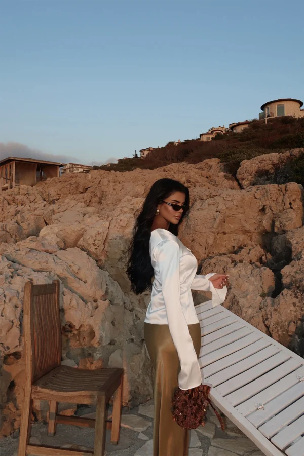 White Tie Front Shirt - Image 3