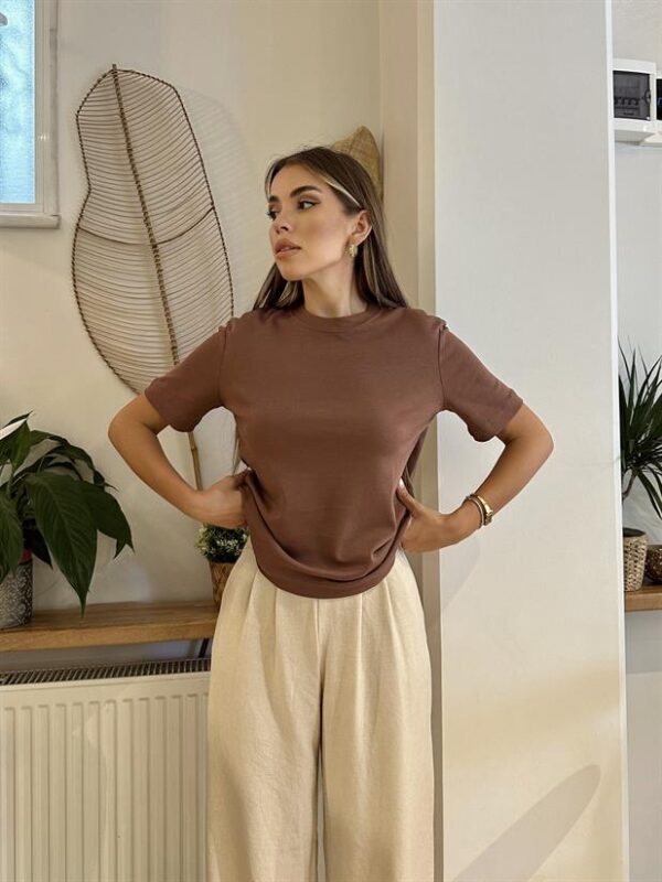 Original Crew Neck T-shirt Brown - Image 3