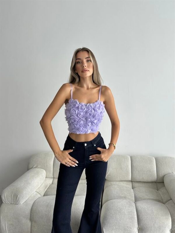 Rose Crop Blouse Lilac