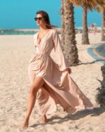 Beige Long Sleeve Dress