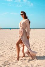 Beige Long Sleeve Dress - Image 2
