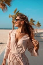Beige Long Sleeve Dress - Image 3