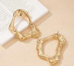 Golden Geometric Earrings - Image 2