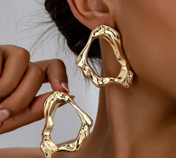 Golden Geometric Earrings - Image 1